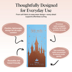 Kitsch Disney satin heatless curler set packaging on display