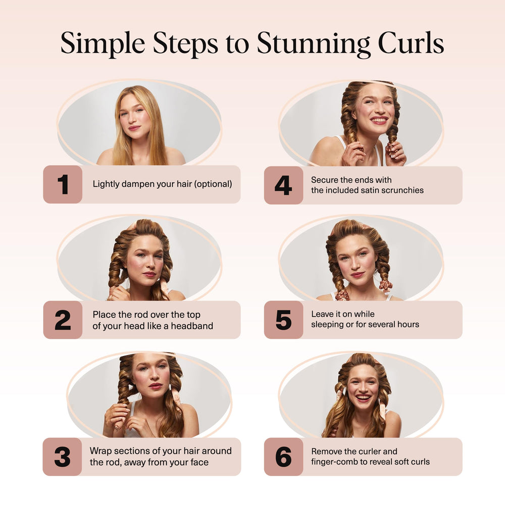 Kitsch Disney satin heatless curler creates gentle waves overnight