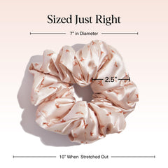 Kitsch Disney satin scrunchies desert crown cream print; versatile for all hair textures.