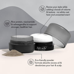 Kitsch built-in puff dry shampoo application for mess-free refresh