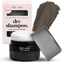 Kitsch dry shampoo powder with built-in puff refreshing roots on the go