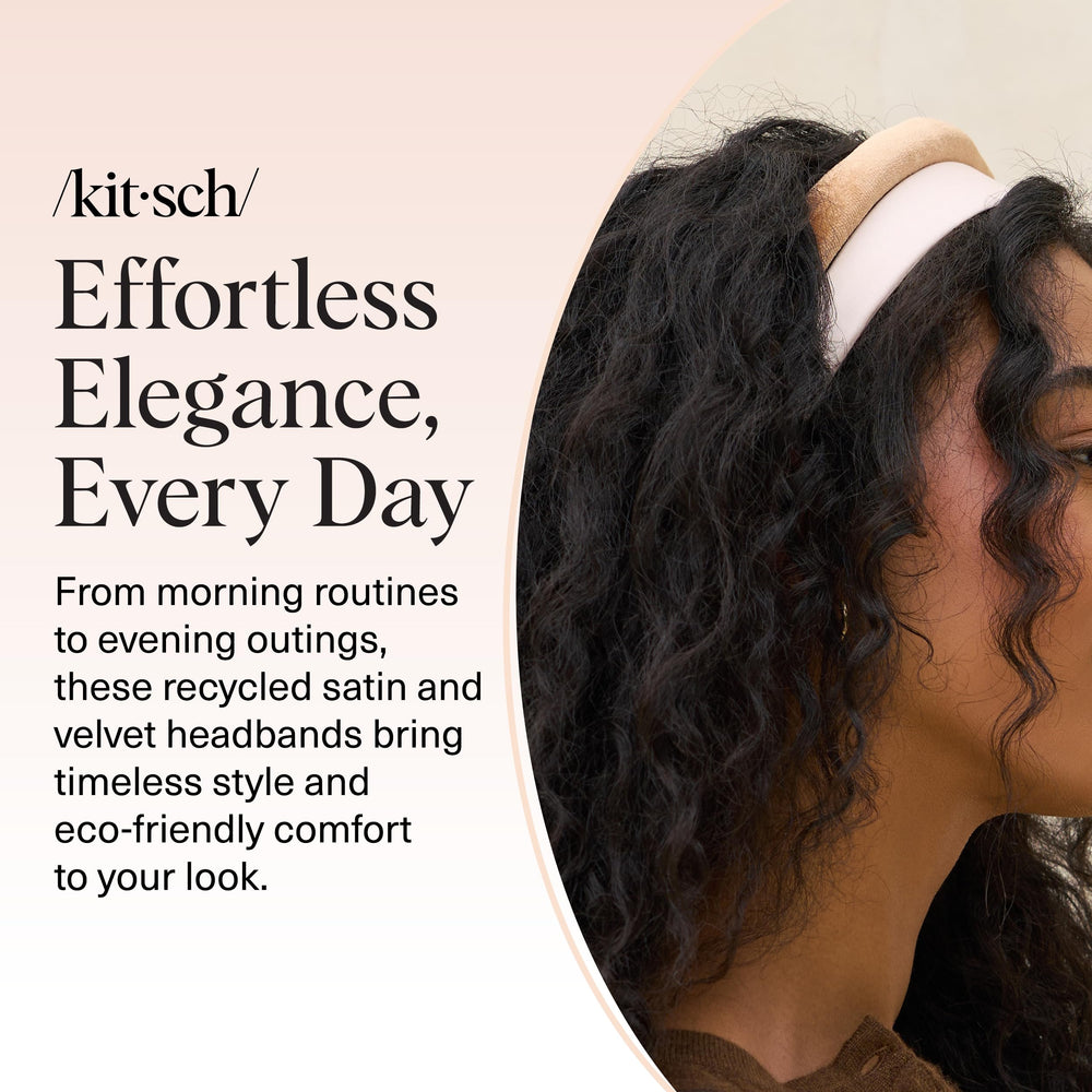 Kitsch eco-friendly fabric headbands made from recycled materials for sustainable fashion.