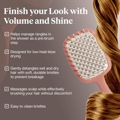 Kitsch ergonomic handle provides a comfortable grip for extended brushing sessions