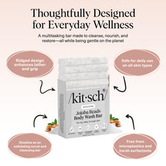 Kitsch exfoliating bar scrub targets rough patches on elbows and knees for smoother skin