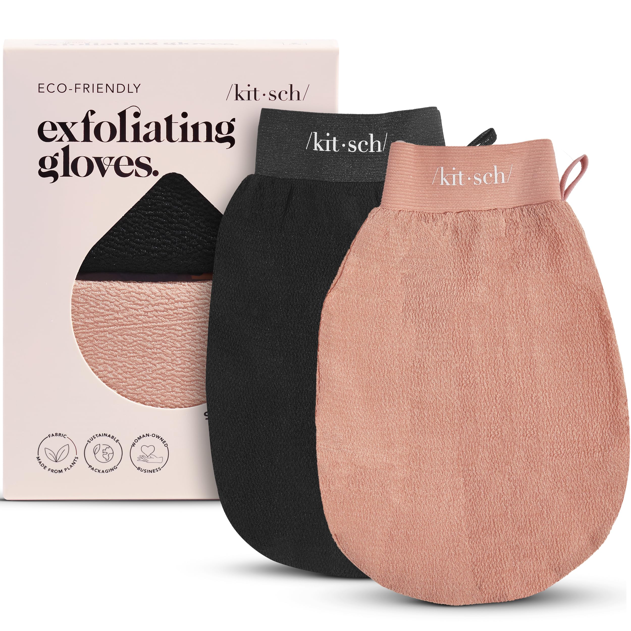 Kitsch exfoliating gloves Korean mitt for deep cleansing and skin renewal in the shower.