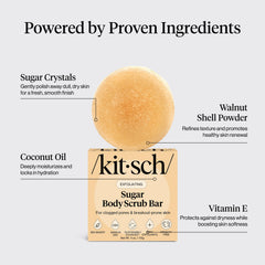 Kitsch Exfoliating Sugar Scrub Bar creamy lather supports skin hydration.