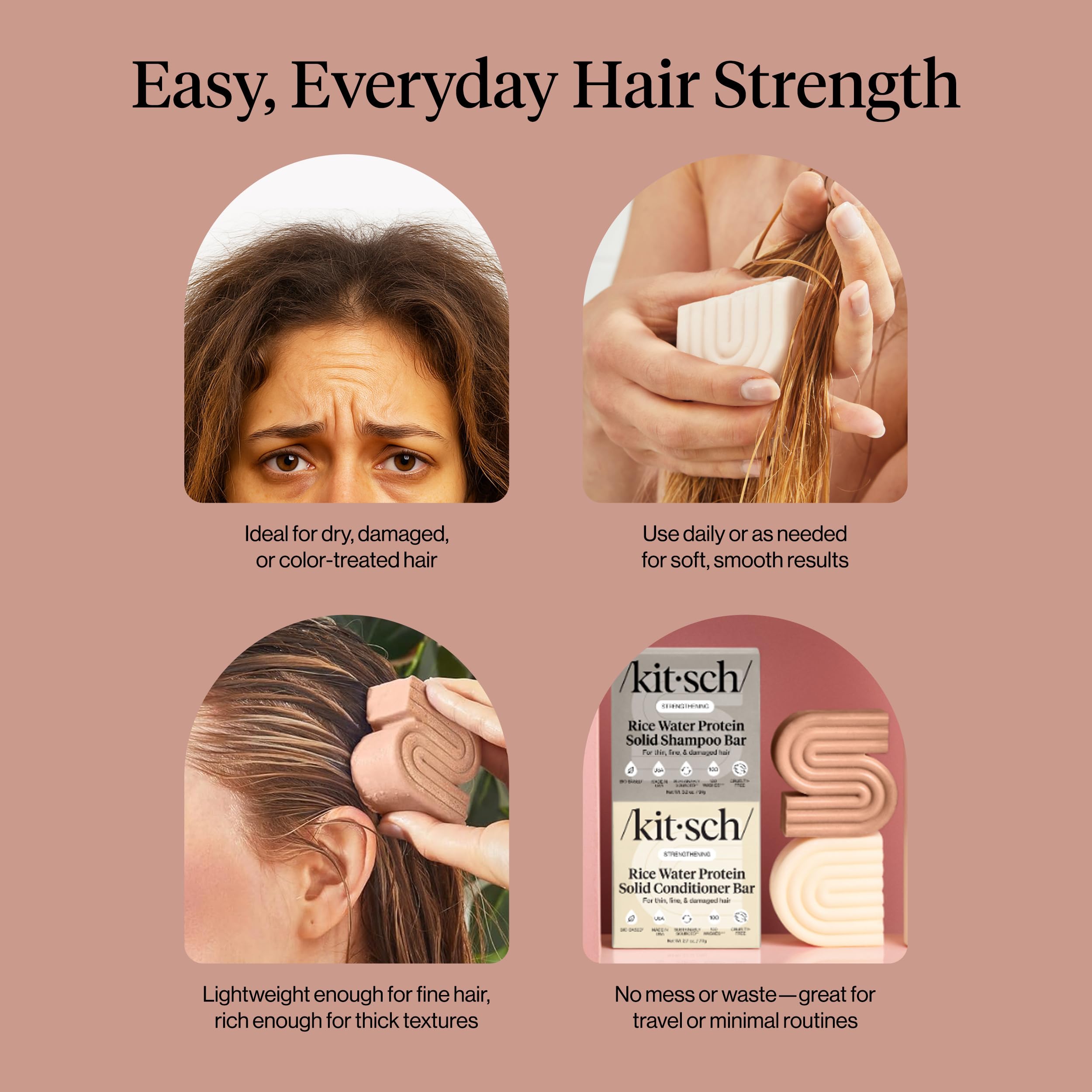 Kitsch frizz control and smoothing for sleek strands