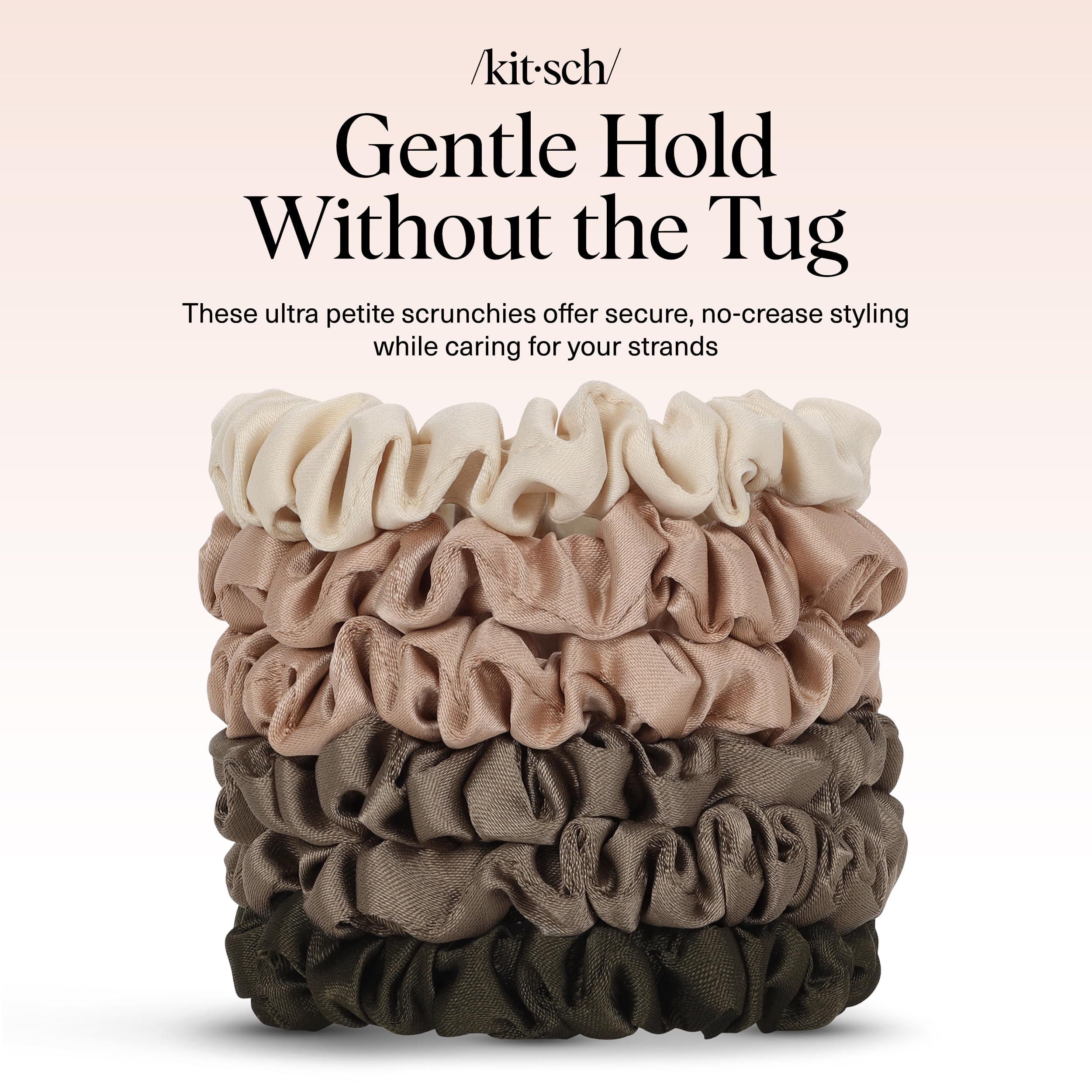 Kitsch gift-ready satin scrunchies make a thoughtful present for birthdays or holidays.
