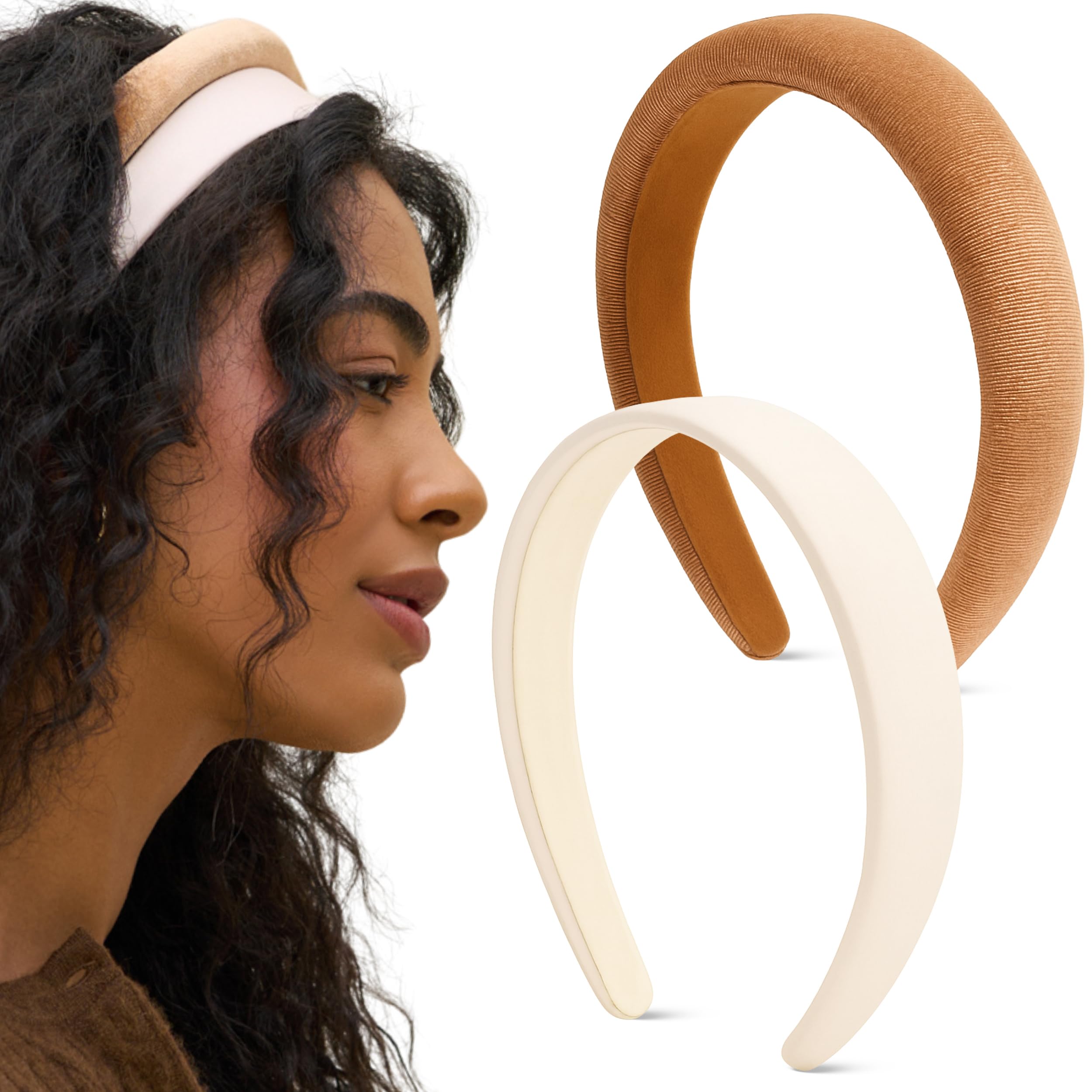 Kitsch gift set headbands cream camel ideal for stylish gifting.