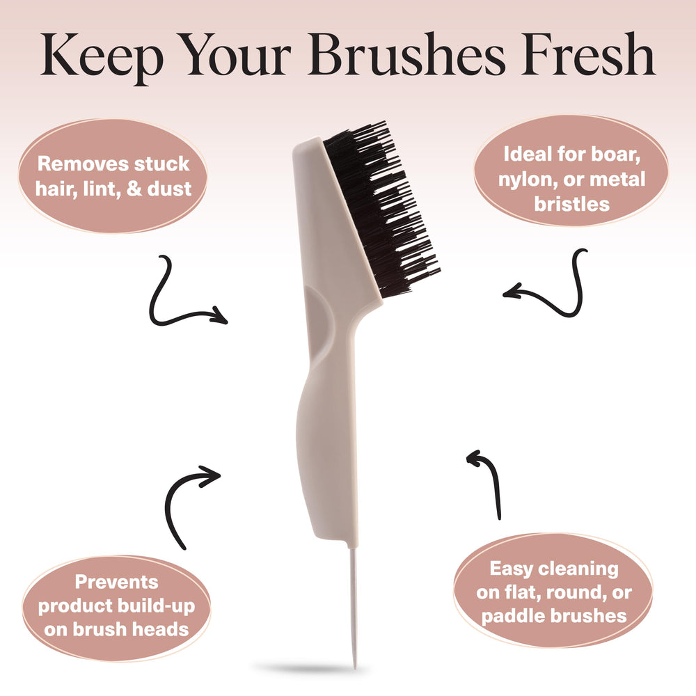 Kitsch hair brush cleaner tool eco materials highlight sustainable beauty routine.