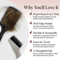 Kitsch hair brush cleaner tool metal pick targets tight knots and debris.