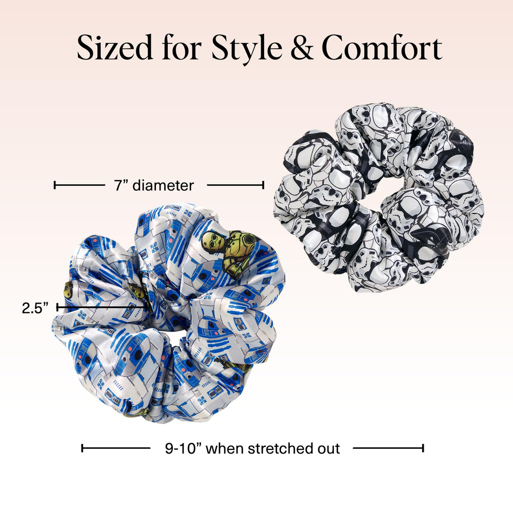 Kitsch hair-on-wear satin scrunchie used during lounging.