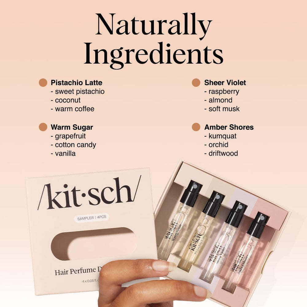 Kitsch travel-friendly mini bottles from the hair perfume discovery set