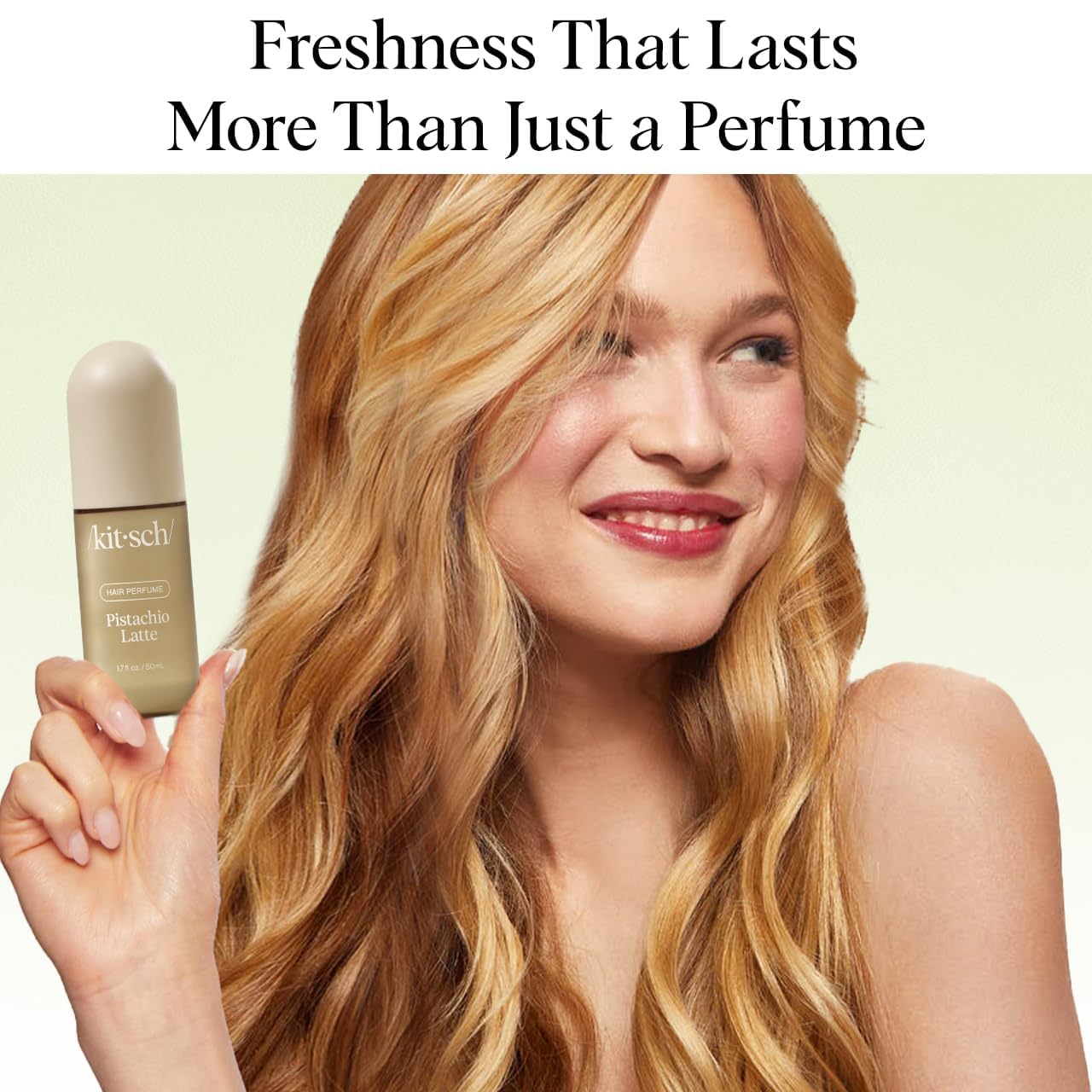 Kitsch Pistachio Latte body mist refreshes skin after workouts.