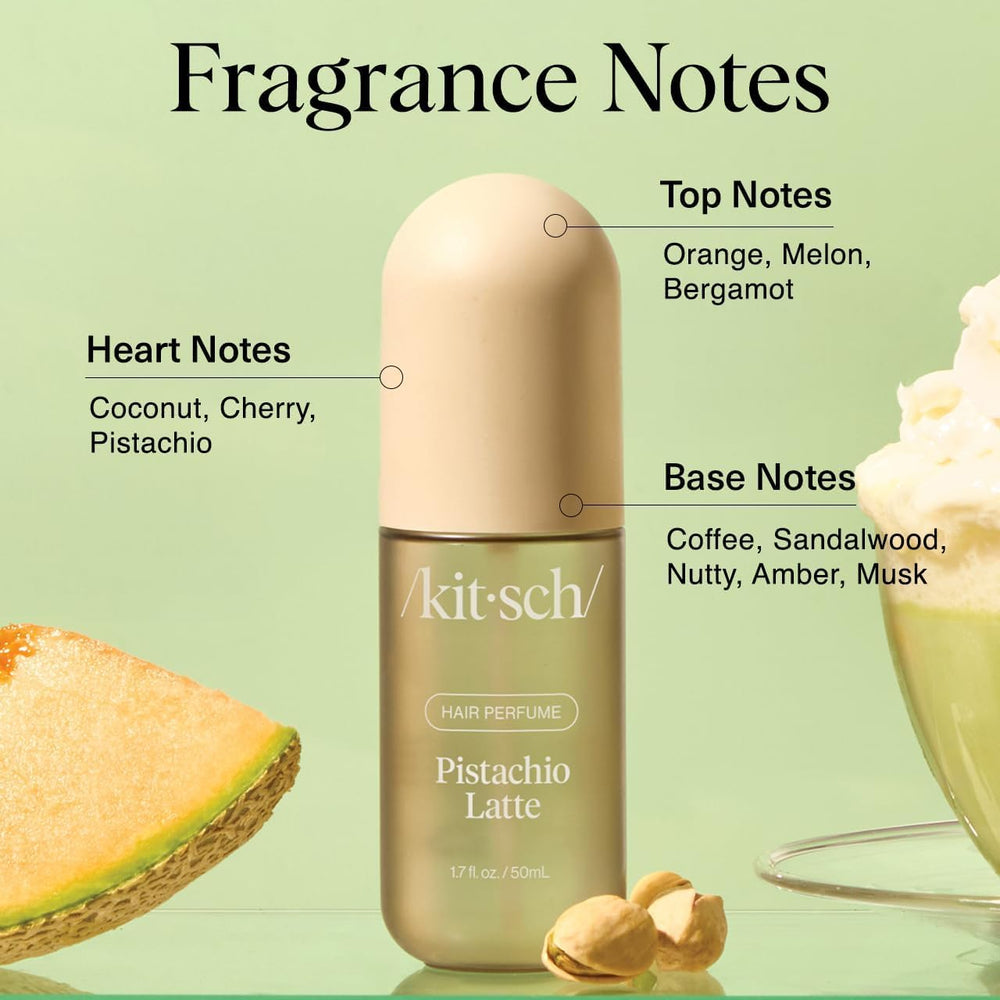 Kitsch Hair Perfume Pistachio Latte mist on hair or skin.