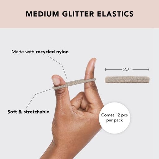 Kitsch Hair Ties glitter ponytail holder adds subtle sparkle while keeping you comfy
