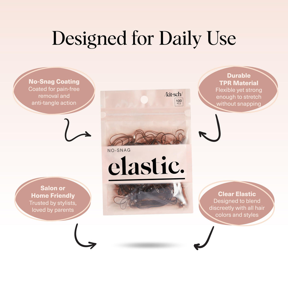 Kitsch hair ties no-damage in a ponytail demonstrating tangle-free styling