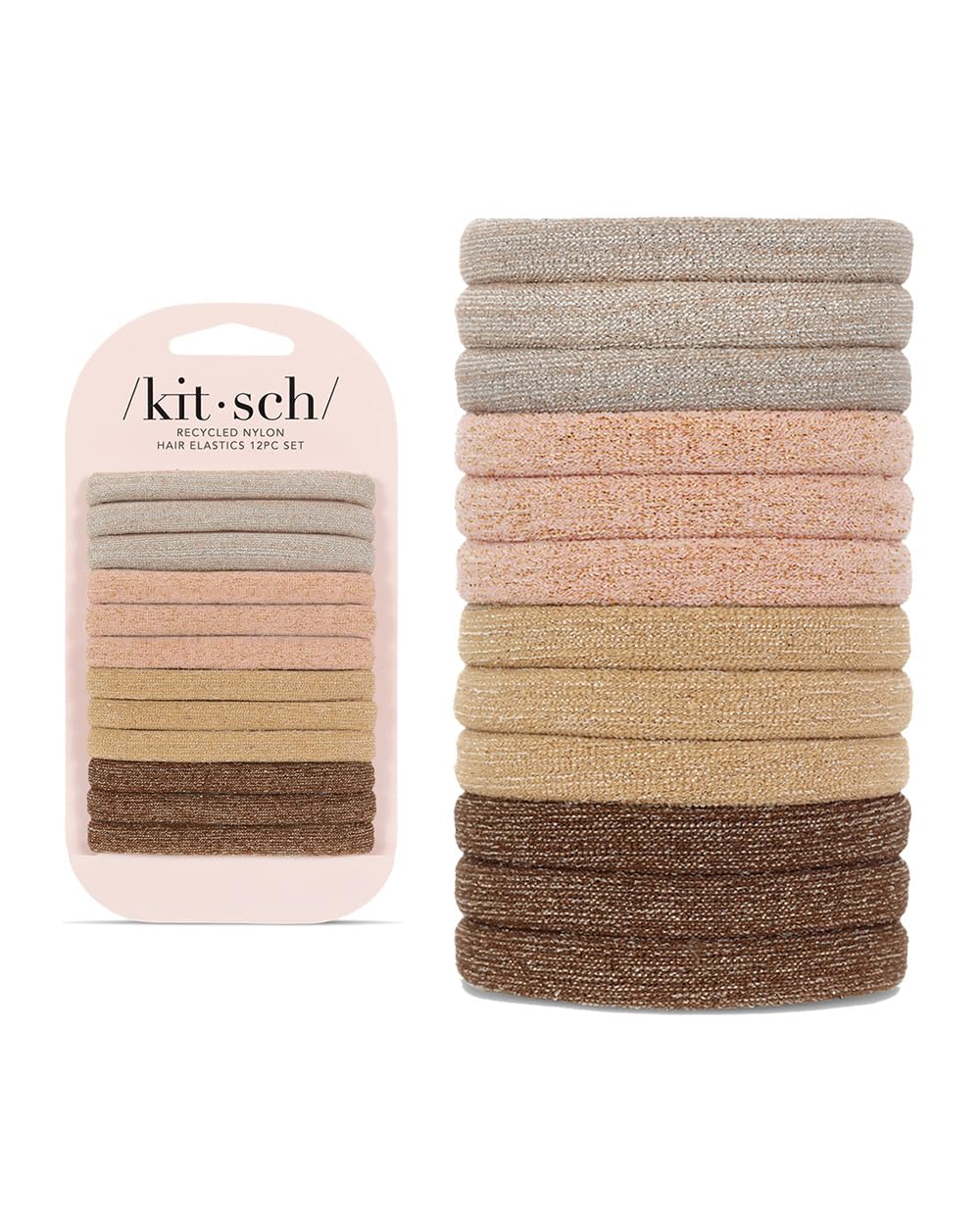 Kitsch Hair Ties No Damage strong-stretch band gripping hair for secure all-day wear