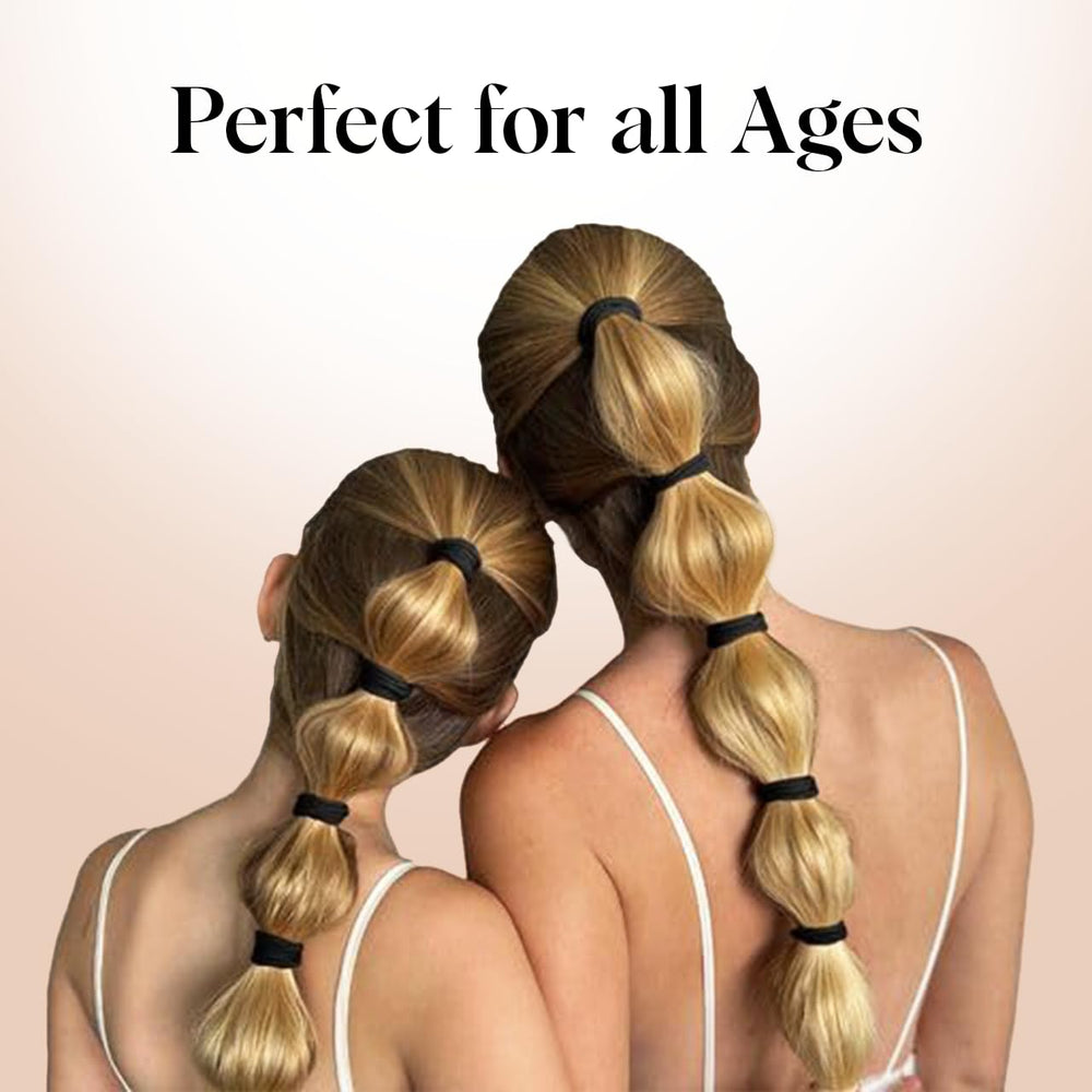 Kitsch hair ties arranged neatly to prevent snagging and protect strands.