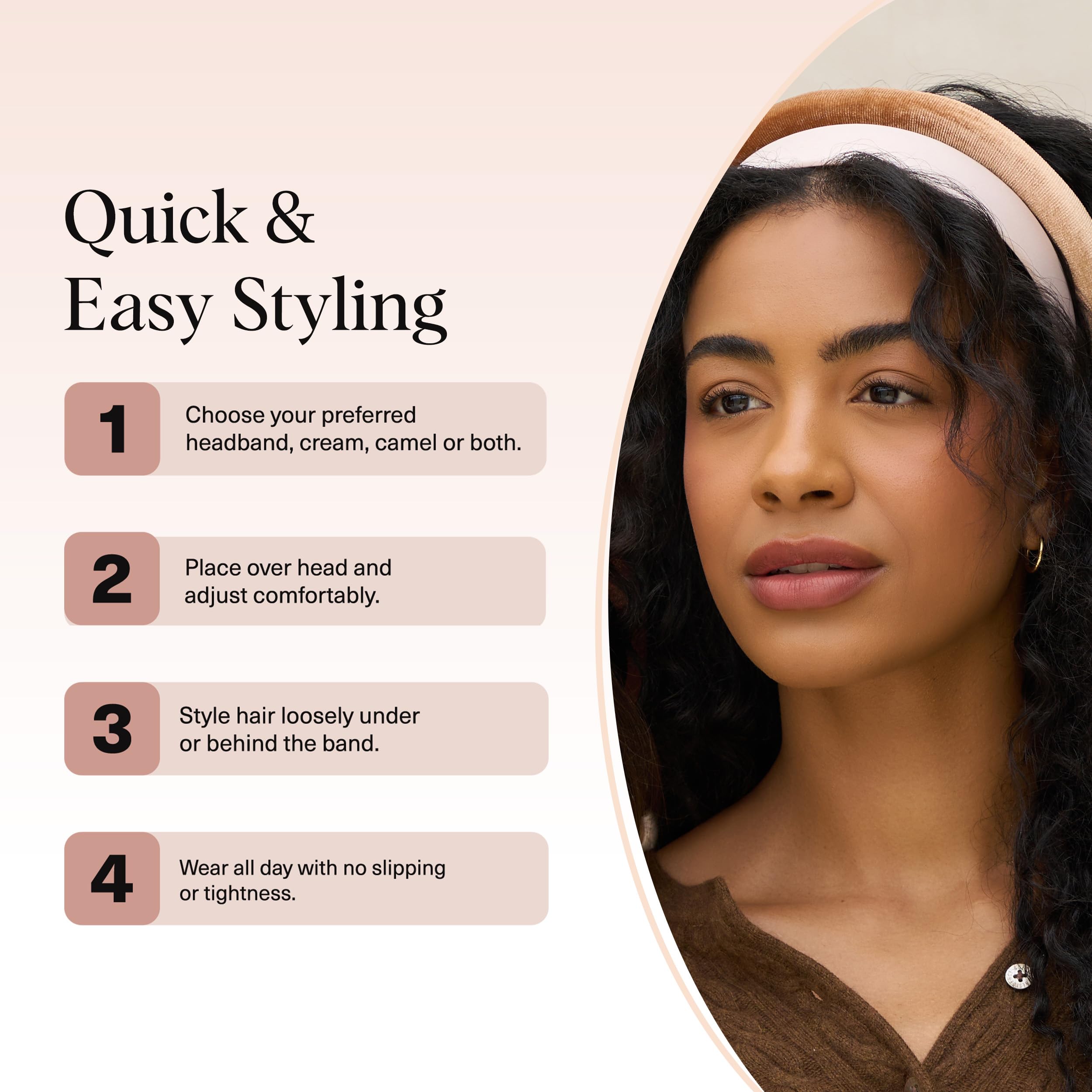 Kitsch headbands girls cream camel fashion accessory for playful outfits.