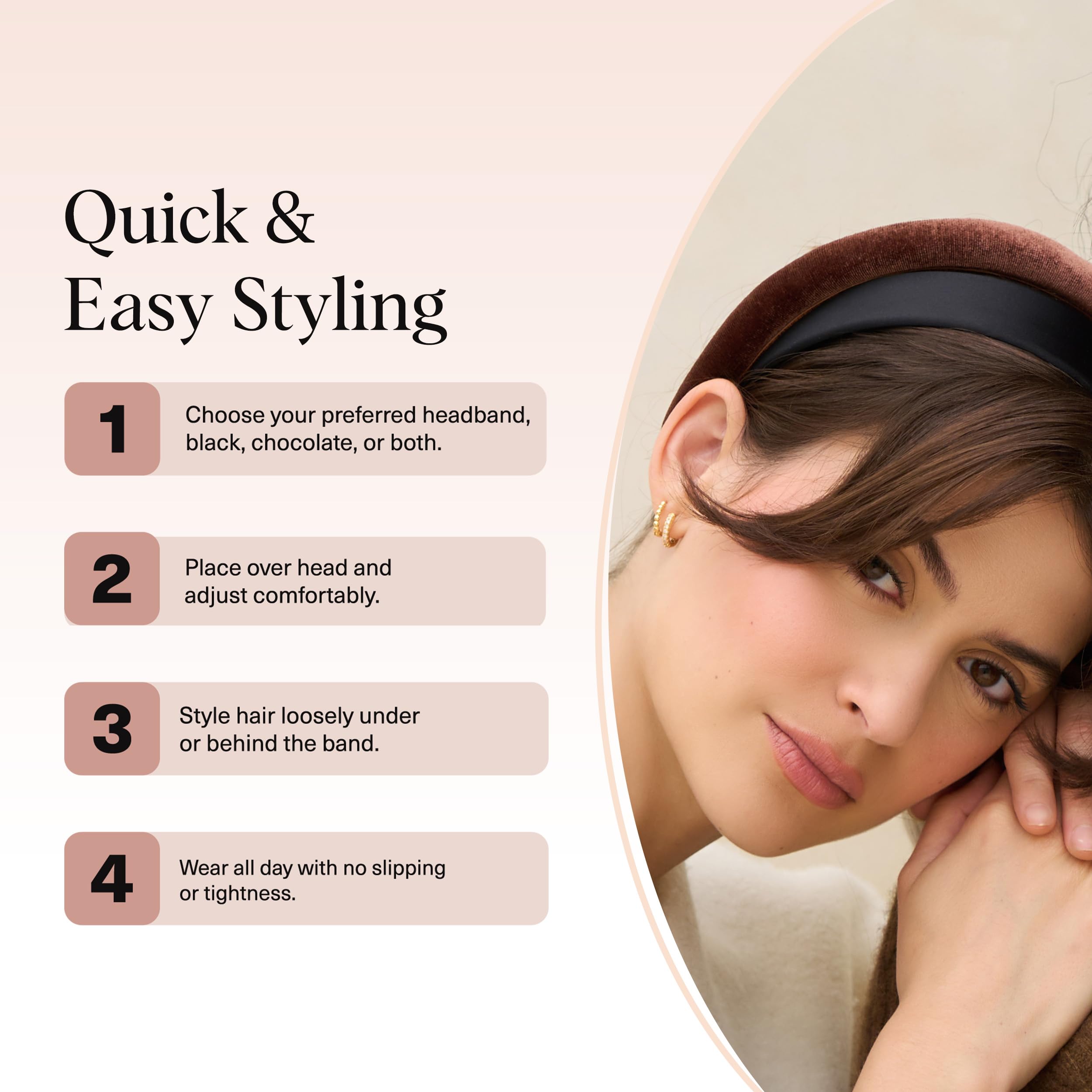 Kitsch headbands travel-friendly in compact case for on-the-go styling.