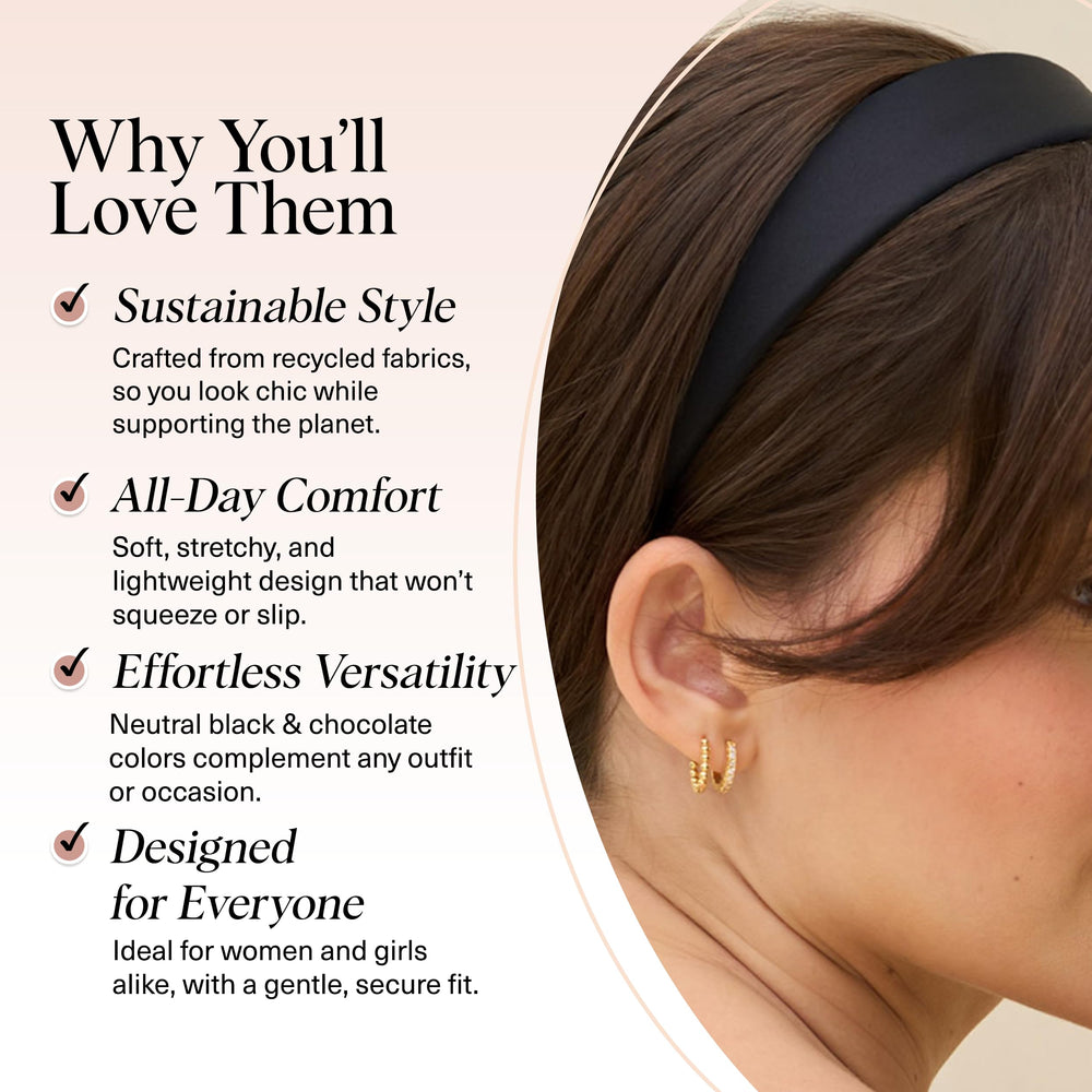 Kitsch velvet headband worn casual non-slip grip keeps hair in place.