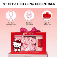 Kitsch Hello Kitty bow clip secures curls for cute daytime hairstyles
