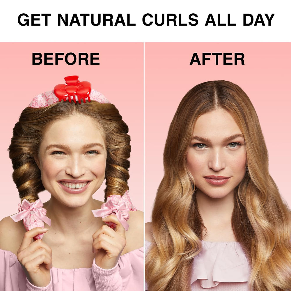 Kitsch Hello Kitty curl set worn overnight for frizz-free morning results