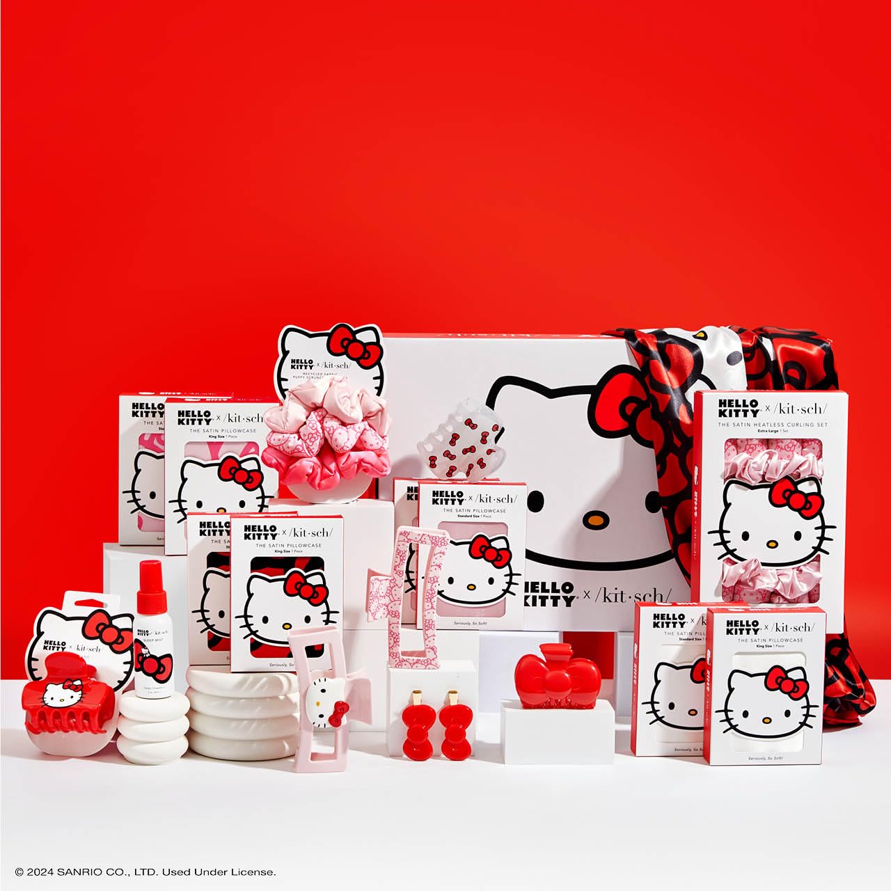 Kitsch Hello Kitty scrunchies packaging shot ready for gifting.