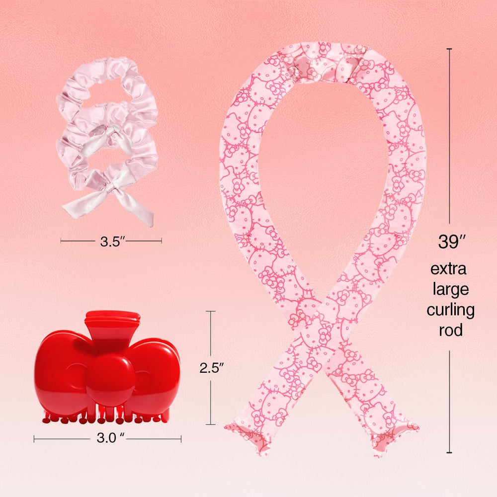 Kitsch Hello Kitty satin scrunchies prevent snagging while styling overnight