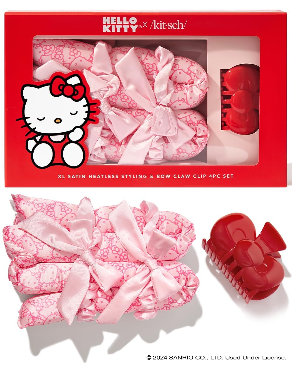 Kitsch Hello Kitty XL satin curl rod for heatless waves at home
