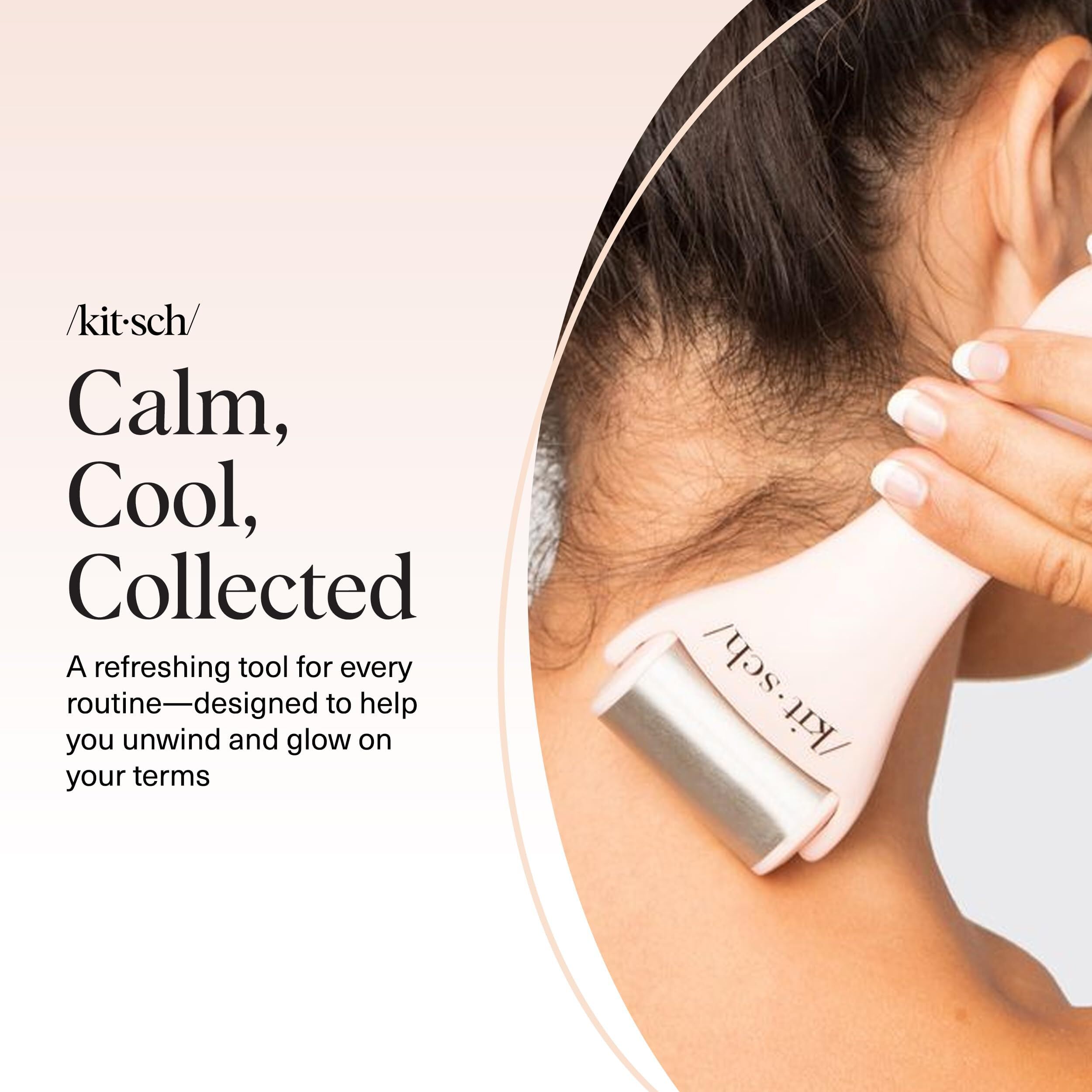 Kitsch Ice Roller forehead soothing helps reduce sun-exposure irritation gently.