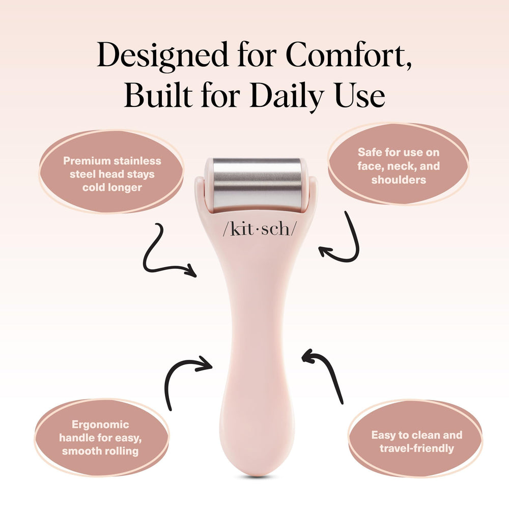 Kitsch Ice Roller travel-friendly design fits in gym bag or suitcase.
