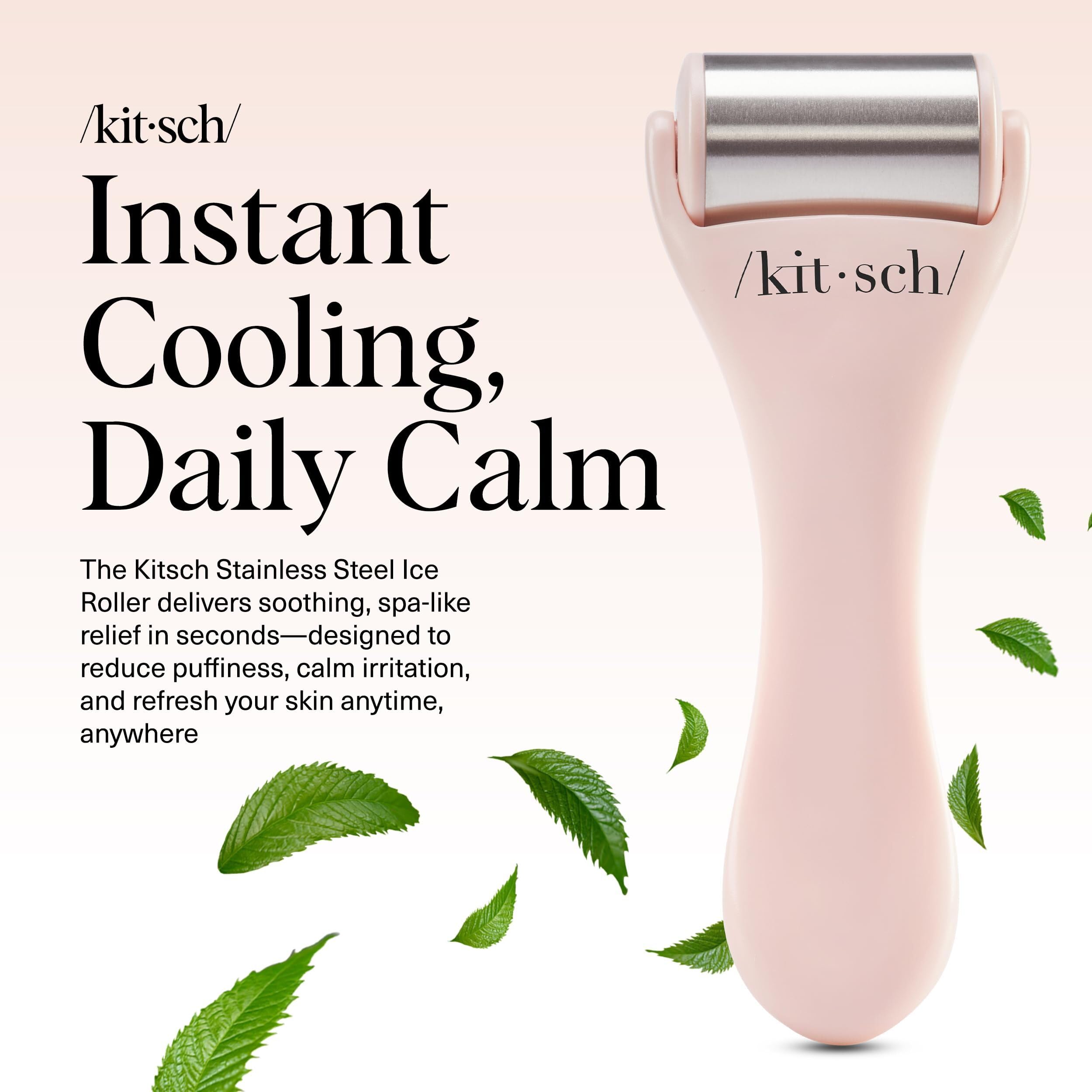Kitsch Ice Roller under-eye de-puffing with gentle cooling for tired eyes.