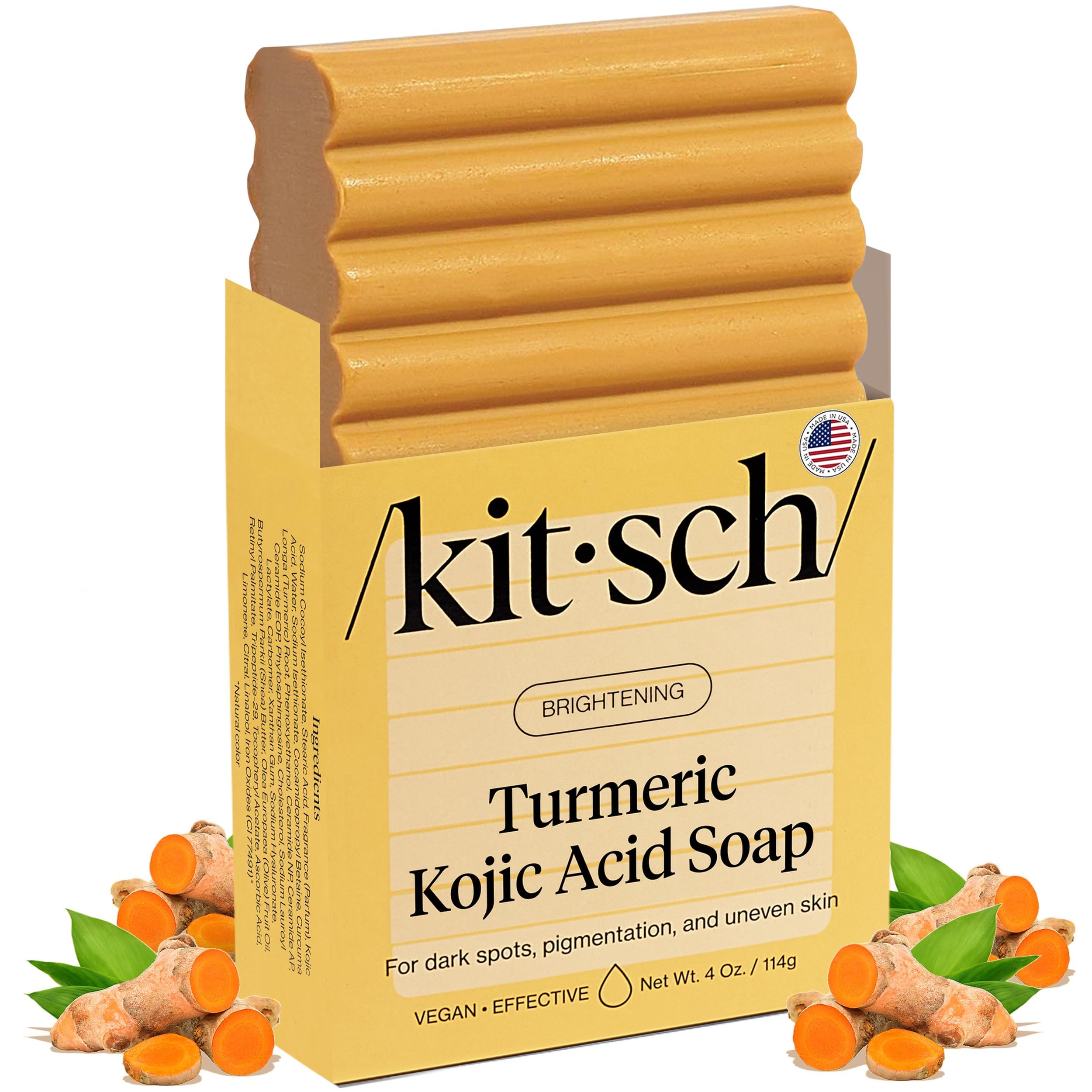 Kitsch Kojic Acid Soap bar closeup for daily cleansing and radiant skin