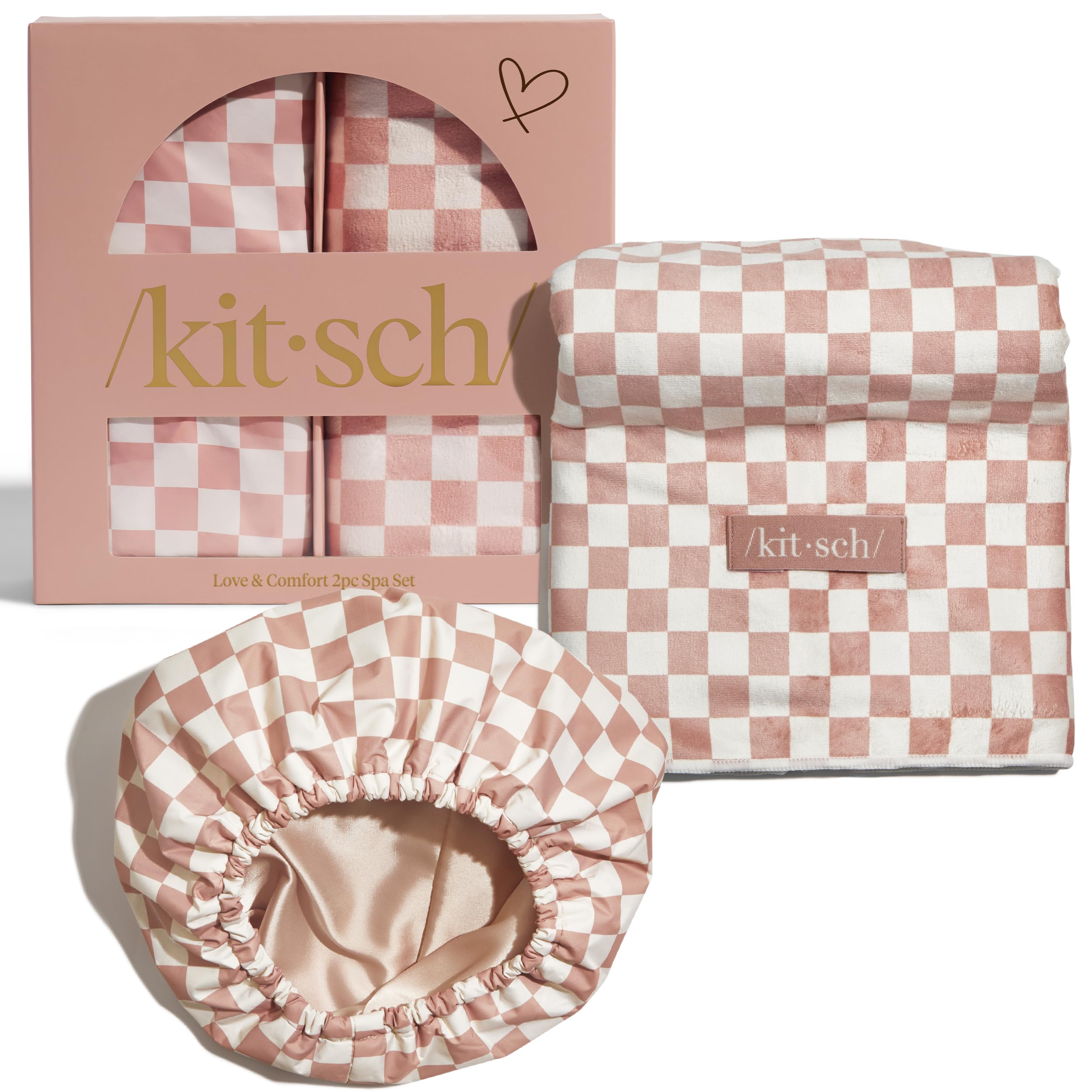 Kitsch Love & Comfort satin-lined flexi-cap closeup for frizz protection.