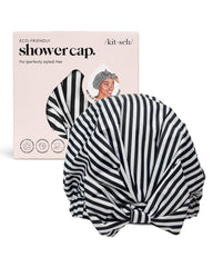Kitsch Luxury Shower Cap Stripe packaging, premium gifting presentation