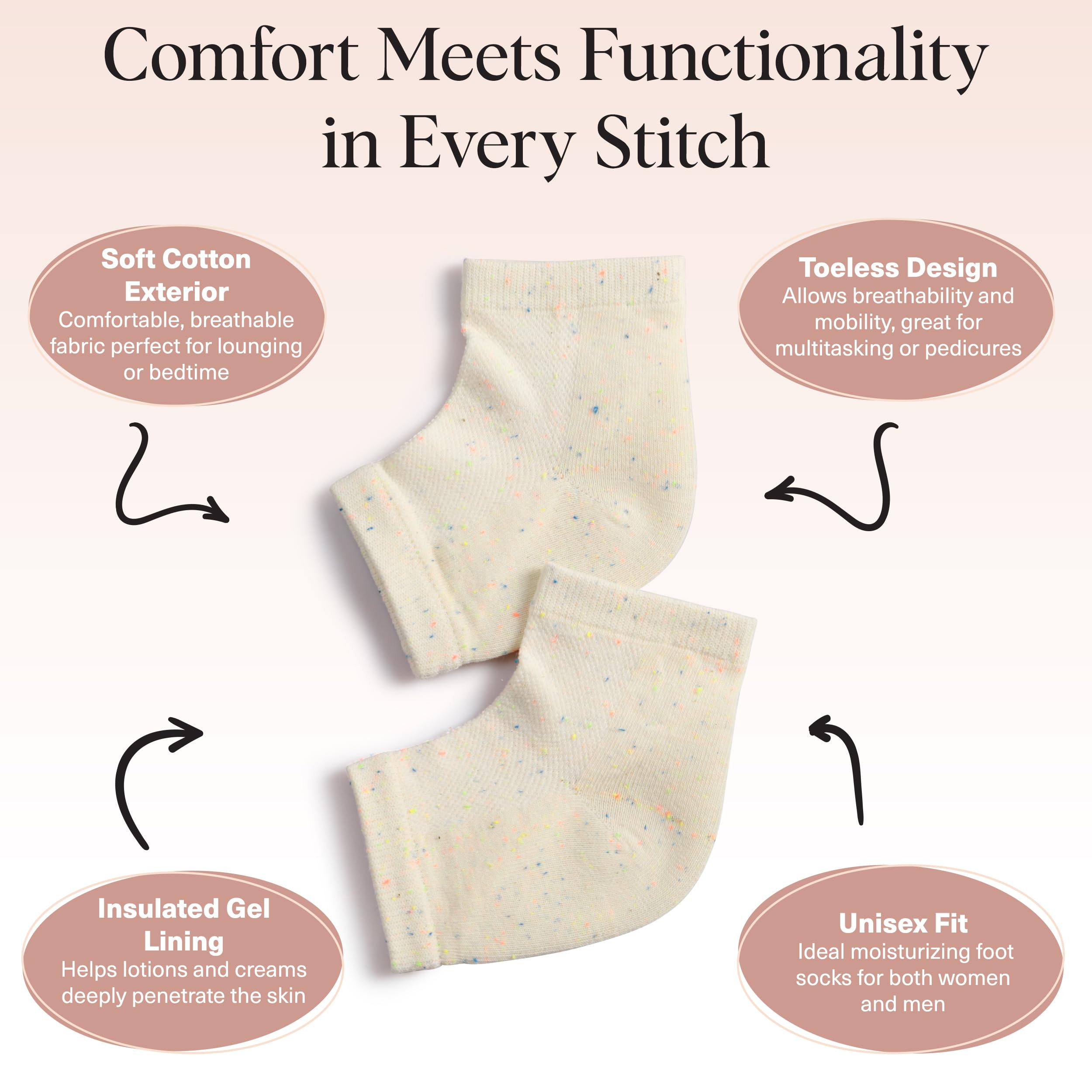Kitsch machine washable moisturizing socks designed for reusable foot care