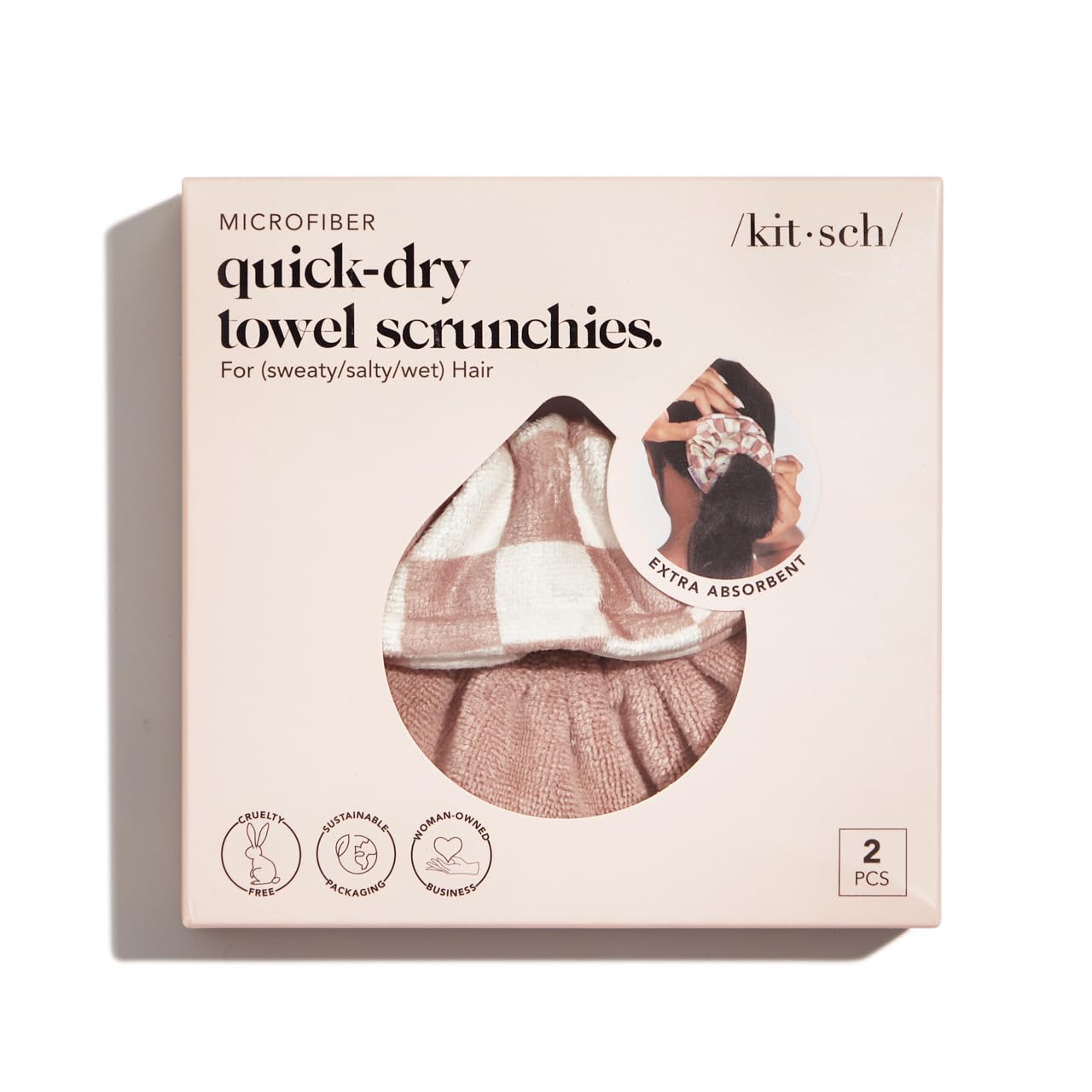 Kitsch machine-washable scrunchie supports easy care and long-lasting use