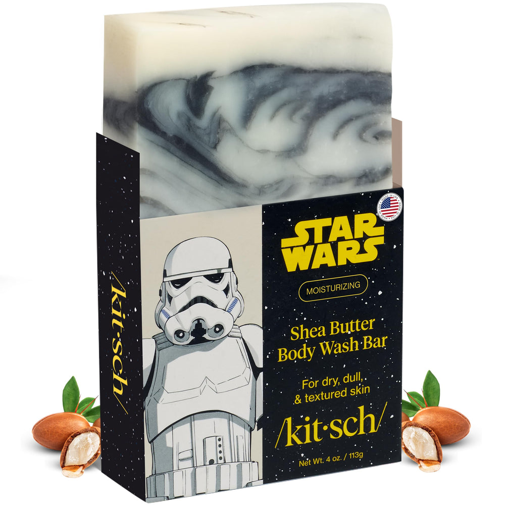 Kitsch manteca de karité exfoliante para el cuerpo, barra Stormtrooper, hidrata y suaviza la piel.