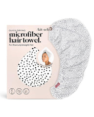 Kitsch microfiber hair towel wrap emphasizes fast absorbency for quick drying