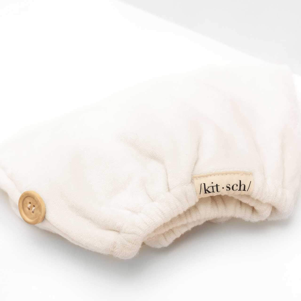 Kitsch microfiber hair towel wrap short-hair use displayed on shorter hair scenario.