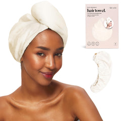 Kitsch microfiber hair towel wrap ultra-soft closeup shows luxe texture and fast moisture absorption.
