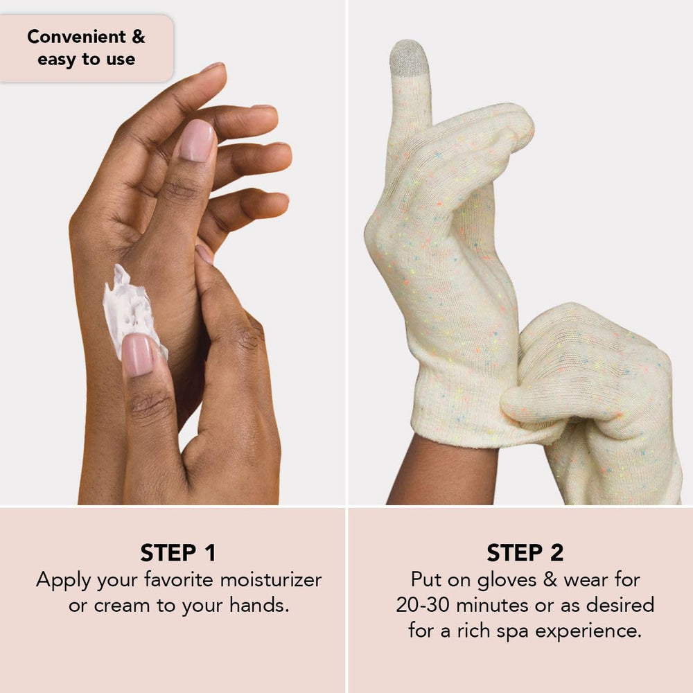 Kitsch Moisturizing Gloves Overnight cotton exterior emphasizes soft comfort.