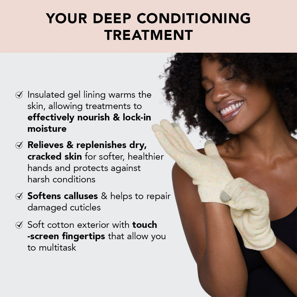 Kitsch Moisturizing Gloves Overnight inside lining close-up reveals insulated gel nourishment.