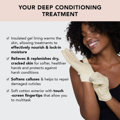 Kitsch Moisturizing Gloves Overnight inside lining close-up reveals insulated gel nourishment.