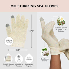 Kitsch Moisturizing Gloves Overnight on hand demonstrates cozy overnight hydration.