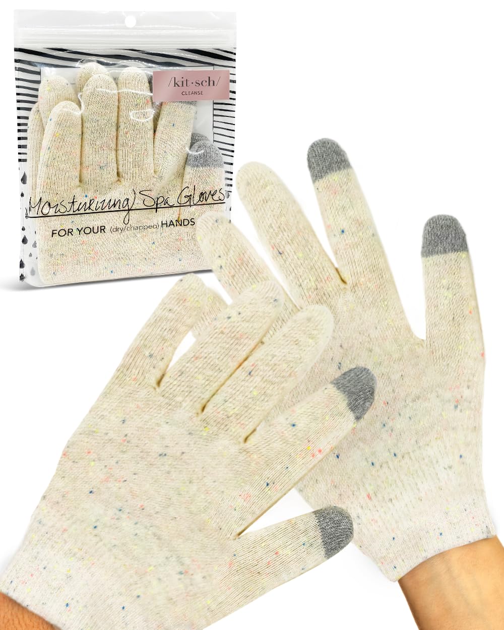 Kitsch Moisturizing Gloves Overnight packaging shows a gift-ready spa experience.