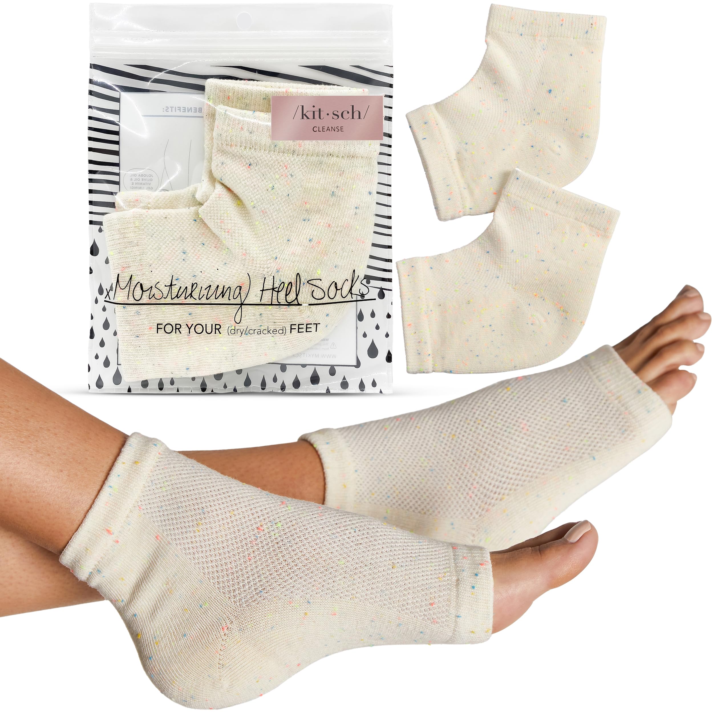Kitsch Moisturizing Socks with open-toe design for at-home hydration and pedicure comfort