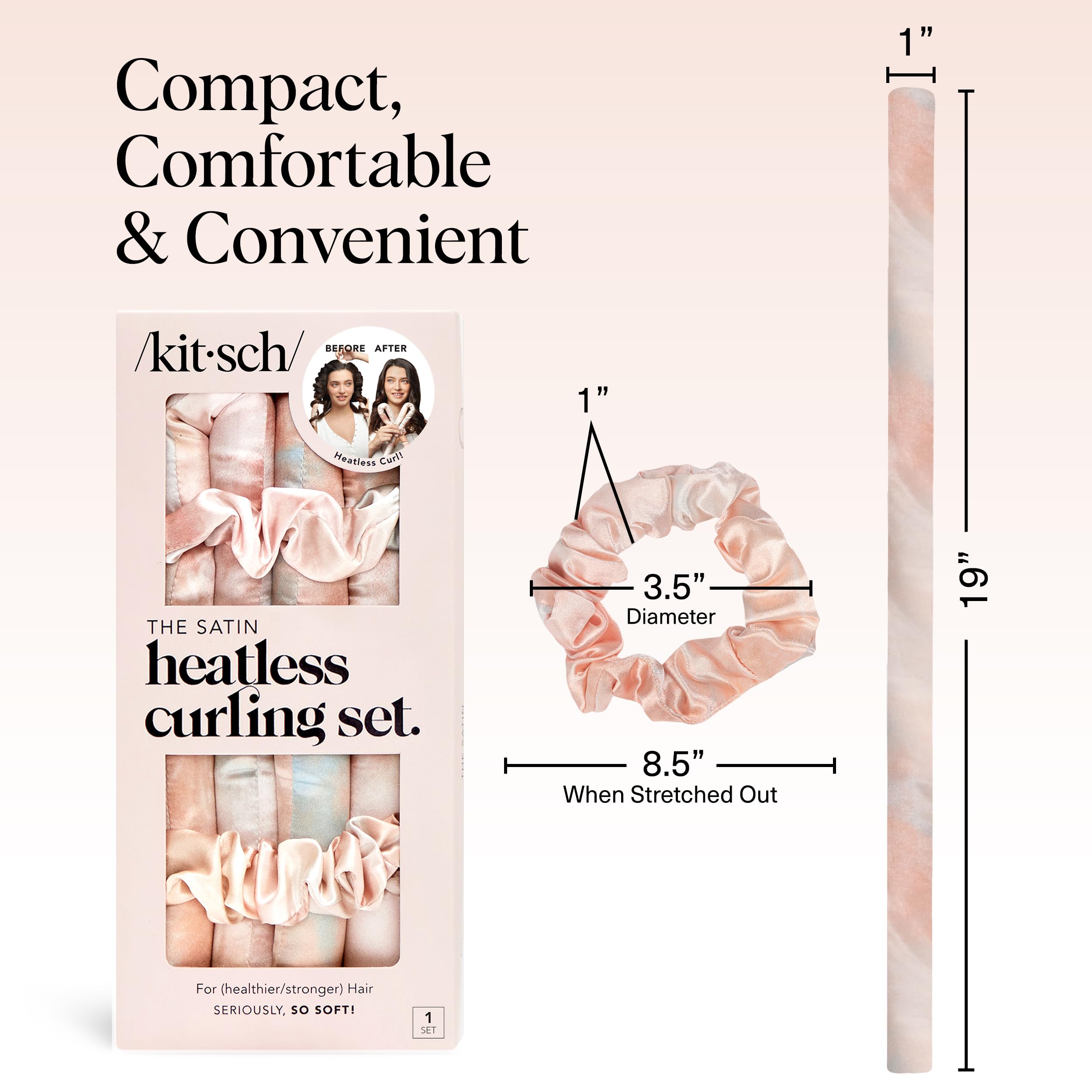 Kitsch original design heatless curlers trusted for easy styling